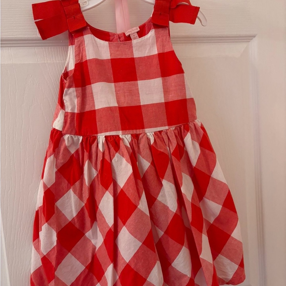 Size 4 Girl Red And White Dress
